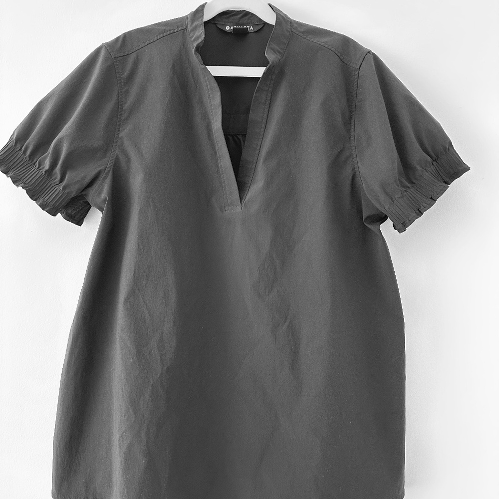 Athleta Performance Popover Trapeze Top with Drop Hem - Black XXS